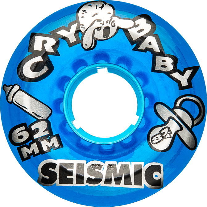 Seismic Crybaby 62mm 82A Clear Blue